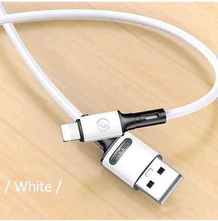 USAMS KABEL USB  USAMS KABEL U52 LIGHTNING 2A FAST CHARGE 1M BIAŁY/WHITE SJ434USB01 (US-SJ434)  (69865UNIW)