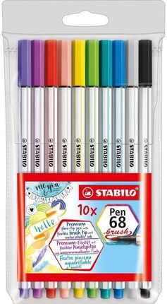 Flamastry Pen 68 brush 10 kolorów STABILO
