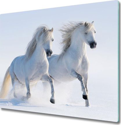 Tulup Deska do krojenia kuchenna Dwa konie w śniegu 60x52cm (PLDK60X52NN46568530)