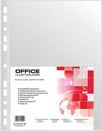 Office Products Koszulki Na Dokumenty Groszkowe A4 Przezroczysty Typu U 40 Mic. (21141215-90)