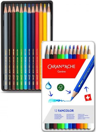 Caran d’Ache Kredki ołówkowe sześciokątne Fancolor 12 sztuk mix kolorów
