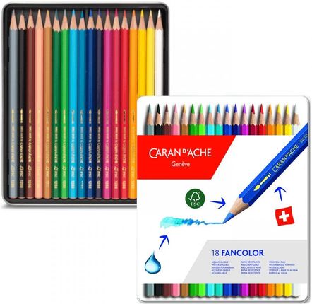 Caran d’Ache Kredki ołówkowe sześciokątne  Fancolor 18 sztuk mix kolorów