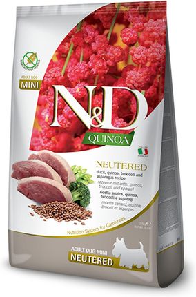 N&D Quinoa Dog Neutered Adult Mini Duck & Broccoli Kaczka Brokuły 2,5Kg