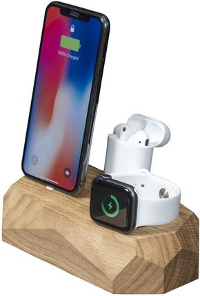 Oakywood Triple Dock Stacja Dokująca Do Iphone Apple Watch&Airpods Dąb (Oak63)