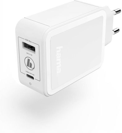 Hama USB-A USB-C PD / Qualcomm Quick Charge 42W biały (183320)