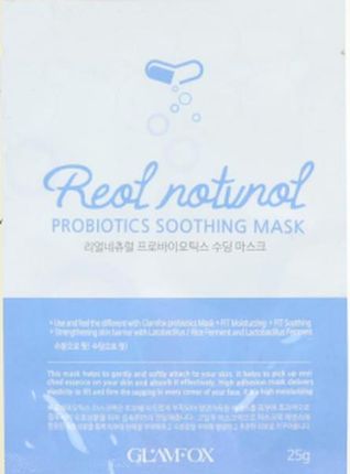 Glamfox Probiotic Soothing Mask Nawilżająco-Kojąca Maska Probiotyczna W Płachcie Do Skóry Suchej Dojrzałej I Narażonej Na Zanieczyszczenia 25G.