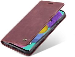 Caseme Etui z klapką Leather Wallet Case do Samsung Galaxy A51 - Wine Red - Czerwony