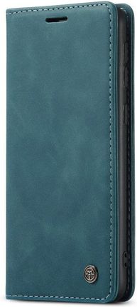 Caseme Etui z klapką Leather Wallet Case do Samsung Galaxy M21/M31 - Blue - Niebieski