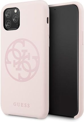 Guess Silicone 4G Tone to Tone - Etui iPhone 11 Pro (Light Pink) (10827)