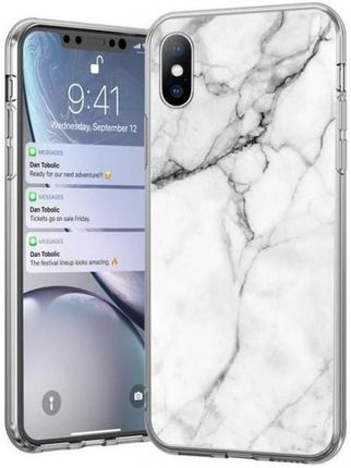 Wozinsky Marble żelowe etui pokrowiec marmur Xiaomi Mi Note 10 Lite biały (57032)