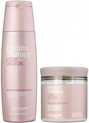 Alfaparf Lisse Design Keratin Therapy Zestaw Po Keratynowym Prostowaniu Włosów  Szampon Maska