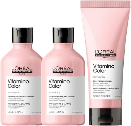 L'Oreal Professionnel Vitamino Color zestaw do włosów koloryzowanych i rozjaśnianych | szampon 2x300ml, odżywka 200ml