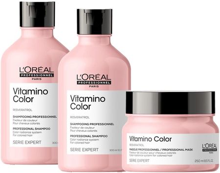 L'Oreal Professionnel Vitamino Color zestaw do włosów koloryzowanych i rozjaśnianych | szampon 2x300ml, maska 250ml