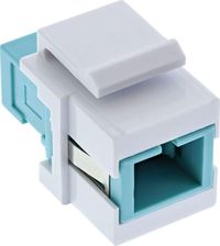 InLine Keystone Światłowodowy Adapter Snap-in biały, simplex SC/SC, MM, ceramiczna tuleja (89988F)