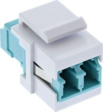 InLine Keystone Światłowodowy Adapter Snap-in biały, duplex LC/LC, MM, ceramiczna tuleja, morski (89988B)