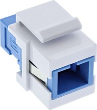 InLine Keystone Światłowodowy Adapter Snap-in biały, simplex SC/SC, SM, niebieski, ceramiczna tuleja (89988E)