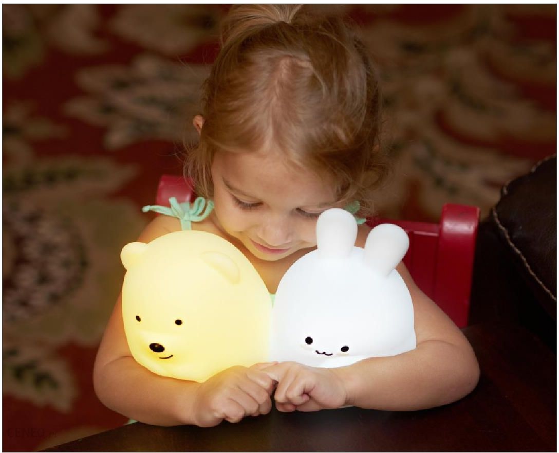 Severno Silikonowa lampka nocna Królik dla dzieci LED USB + pilot