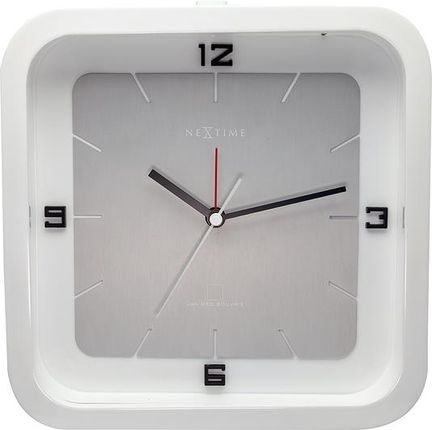 Nextime Zegar Stołowy Square Alarm Biały (5221WI)