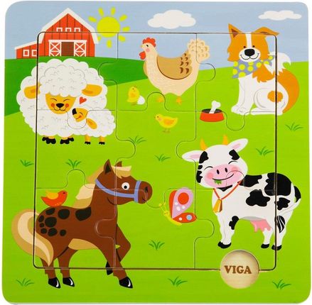 Viga 50837 Puzzle na podkładce farma (3156)