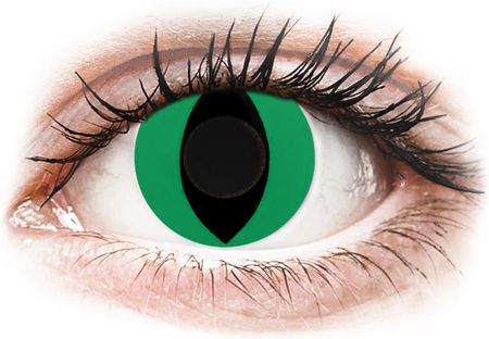 Gelflex CRAZY LENS - Cat Eye Green - jednodniowe zerówki (2 soczewki)
