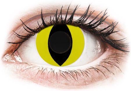 Gelflex CRAZY LENS - Cat Eye Yellow - jednodniowe zerówki (2 soczewki)