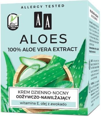 Krem AA Aloes 100% aloe vera extract odżywczo-nawilżający na dzień i noc 50ml