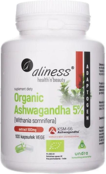 Aliness Medicaline Organiczna Ashwagandha 5% 100Kaps. - Opinie i ceny ...