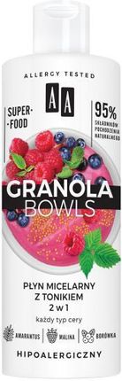 AA Granola Bowls płyn micelarny z tonikiem 2w1 każdy typ cery 400 ml