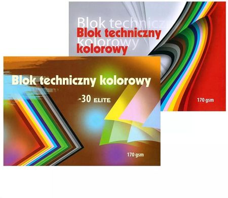 Blok techniczny kolorowy A5 30 kartek Elite Kreska