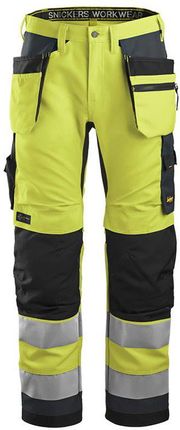 Snickers Workwear 6230 Spodnie Odblaskowe Allroundwork+ Z Workami Kieszeniowymi Żółty En 20471/2 120