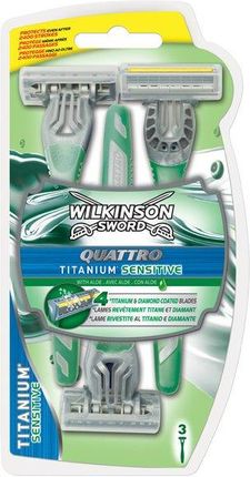 Wilkinson Quattro Titanium Sensitive Jednorazowe Maszynki Do Golenia 3Szt.