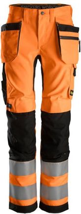Snickers Workwear 6730 Spodnie Allroundwork+ Z Workami Kieszeniowymi Damskie En 20471/2 Pomarańczowy W27L29