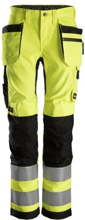 Snickers Workwear 6730 Spodnie Allroundwork+ Z Workami Kieszeniowymi Damskie En 20471/2 Żółty W30L31