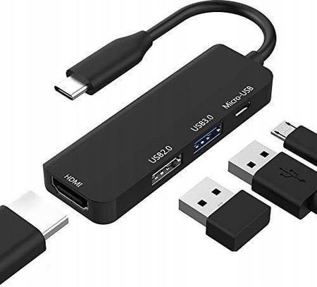 SWIATKABLI HUB USB-C 3.1 DO HDMI / USB 2.0 3.0 / MICRO USB  (2D30119)