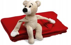 Zdjęcie KOC POLAROWY Z MISIEM MANTA (CZERWONY) - Gdynia