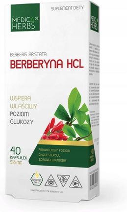 Medica Herbs Berberyna HCL 500mg 40kaps.