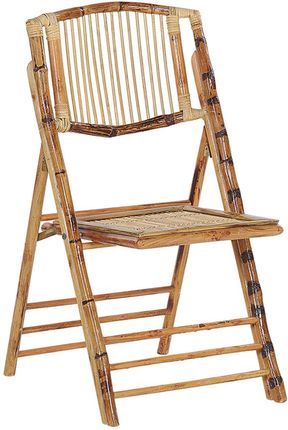 Beliani Zestaw 4 krzeseł bambusowych naturalny kolor składane styl boho Trentor