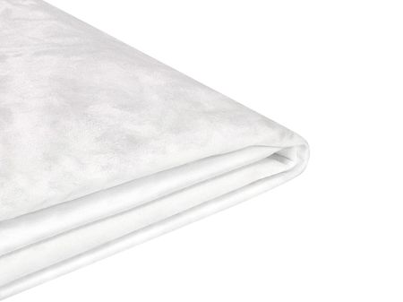 Beliani Pokrowiec na łóżko wymienne obicie 160 x 200 cm biały welurowy Fitou