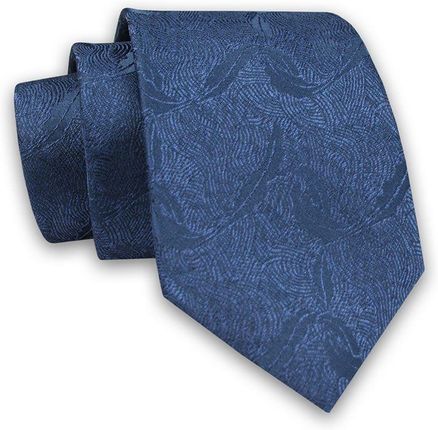 Niebieski Elegancki Męski Krawat -ALTIES- 7cm, Stylowy, Klasyczny, w Tłoczony Wzór KRALTS0507