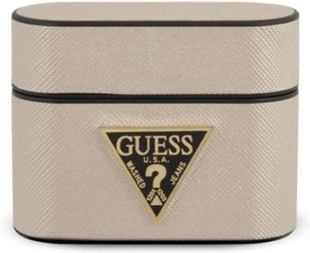 Guess Guess GUACAPVSATMLLG AirPods Pro cover beżowy/beige Saffiano