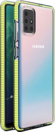 Hurtel Spring Case pokrowiec żelowe etui z kolorową ramką do Samsung Galaxy A71 żółty uniwersalny