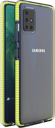 Hurtel Spring Case pokrowiec żelowe etui z kolorową ramką do Samsung Galaxy A51 żółty uniwersalny