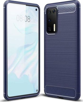 Hurtel Carbon Case elastyczne etui pokrowiec Huawei P40 niebieski uniwersalny