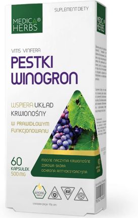 Medica Herbs Pestki winogron 500 mg 60kaps.