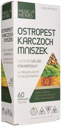 Medica Herbs Ostropest Karczoch Mniszek 540mg 60kaps.