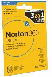 Norton Subskrypcja Norton 360 Deluxe 25GB (3 urządzenia / 1 rok) (PLPIN11390012)
