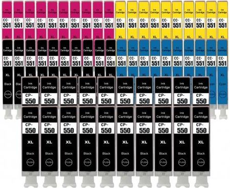 SUPERBULK ZESTAW 10 KOMPLETÓW TUSZY DO DRUKARKI CANON (ZAMIENNIK NR PGI-550BK, CLI-551 BK/C/M/Y) PIXMA IP7250, MG5450