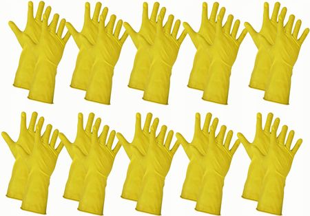Rękawiczki Gospodarcze Gumowe Żółte Rozm. S 10 Par