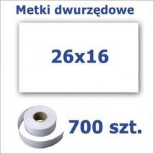 Metki Dwurzędowe 26X16 Białe Prostokątne 3500Szt - Metkownice