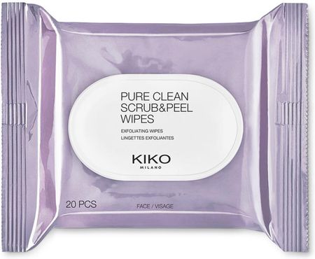 Kiko Milano Pure Clean Scrub&Peel Chusteczki Złuszczająco-Odświeżające Twarz 20Szt.